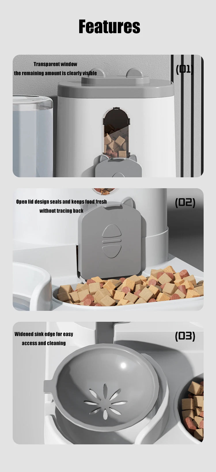 Automatic Pet Feeder – Large Capacity Food & Water Dispenser for Cats & Dogs