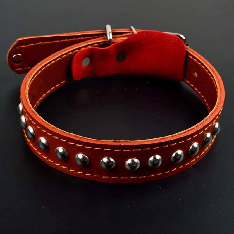 Leather Dog Collar & Leash – Strong Traction Lead for Large Dogs