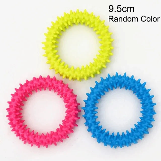 Rubber Dog Toy – Bite-Resistant Chew & Teeth Cleaning for Small Pets