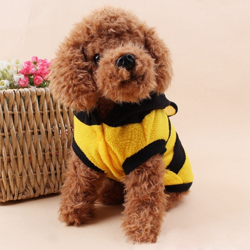 Bee Pet Puppy Coat Apparel Outfit Fleece Clothes Dog
