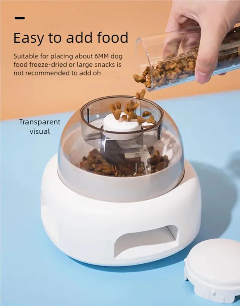 Three bowls of pet food dispenser, automatic press feeder
