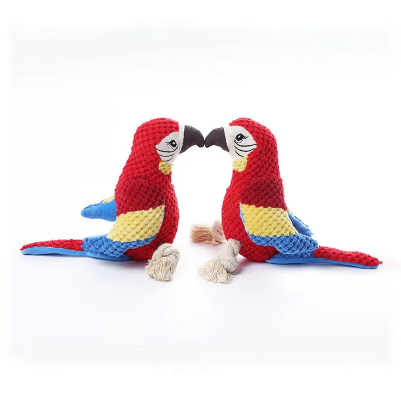 Plush Squeaky Dog Toy – Durable Rope Chew for Puppies & Pets