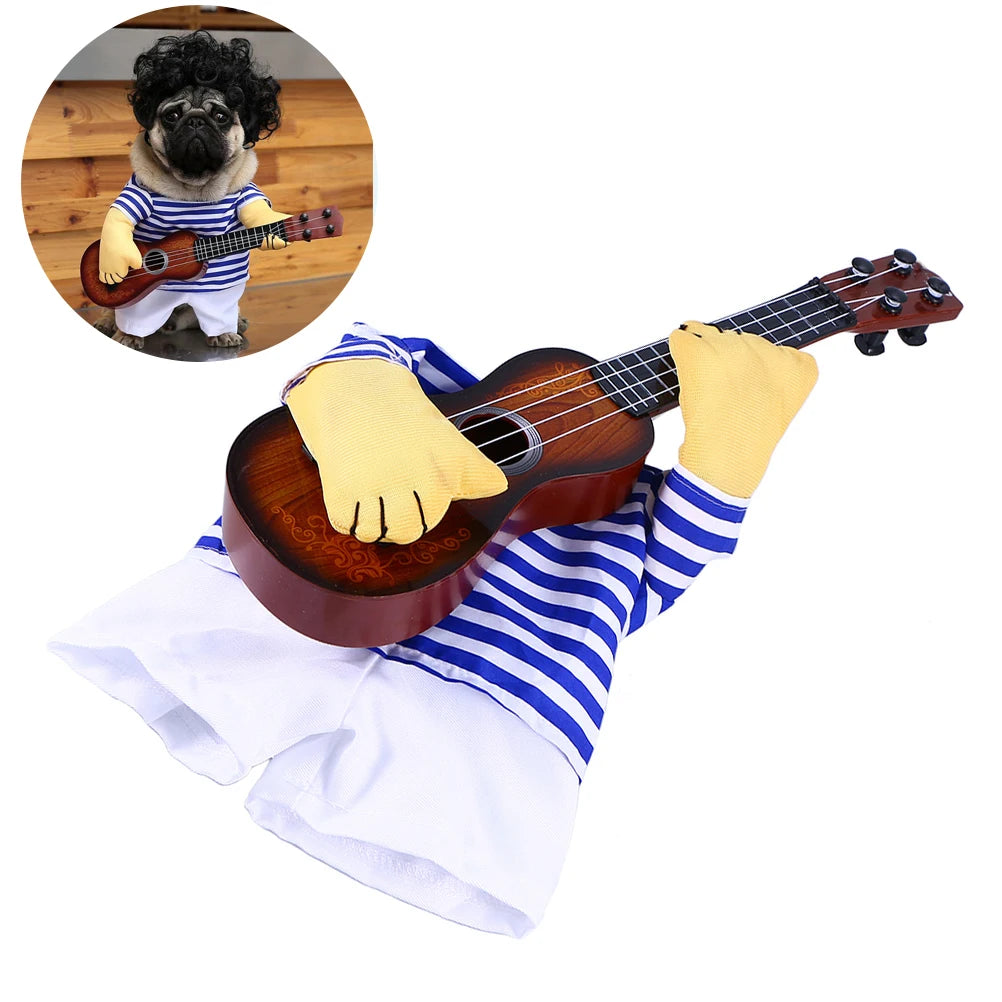 Pet Guitar Costume Funny Dog Clothes, Christmas Cosplay Outfit