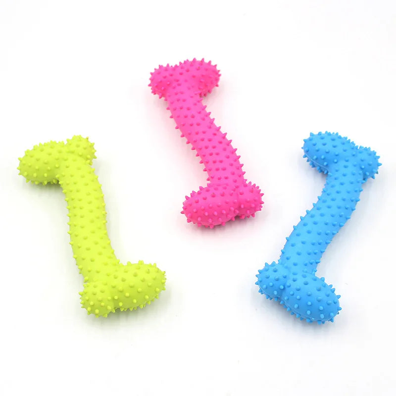Rubber Dog Toy – Bite-Resistant Chew & Teeth Cleaning for Small Pets