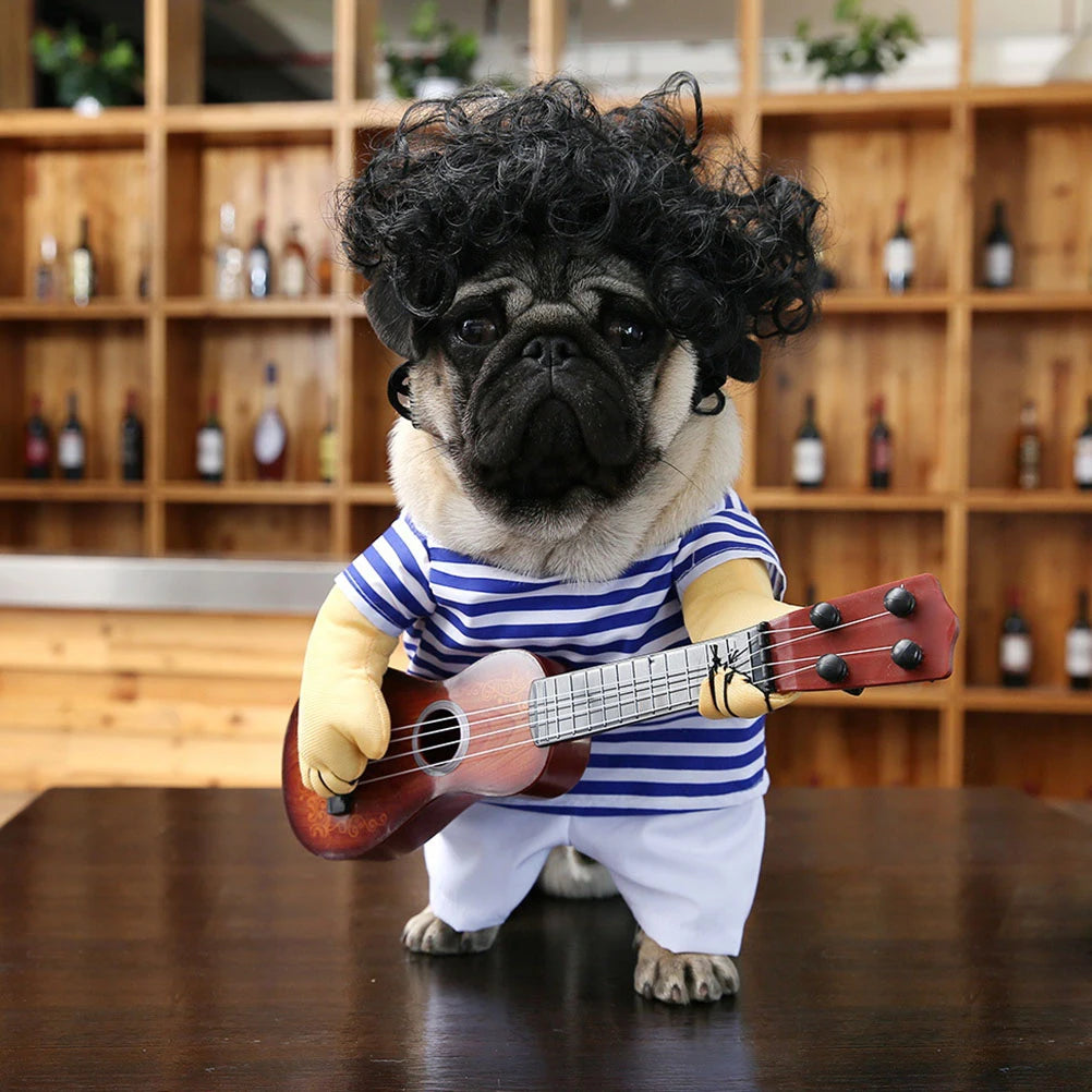 Pet Guitar Costume Funny Dog Clothes, Christmas Cosplay Outfit