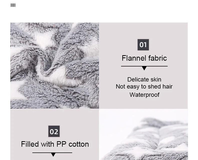Flannel Pet Sleeping Mat – Soft Dog & Cat Bed Cushion Blanket