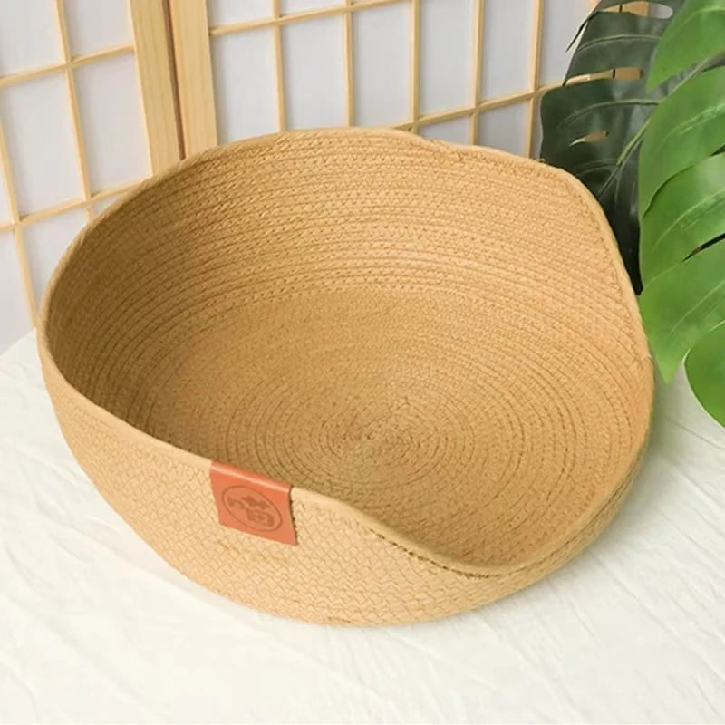 Cat & Dog Beds Sofa Handmade Bamboo Weaving Cozy Nest