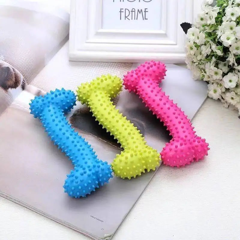 Rubber Dog Toy – Bite-Resistant Chew & Teeth Cleaning for Small Pets