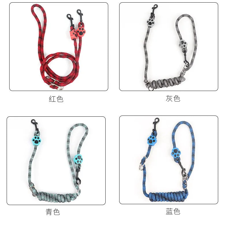 Pet Leash for Two Double Small, Medium and Large Dogs