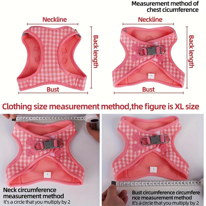 Plaid Cat Suit – Reflective, Durable Pet Outfit with Collar & Leash
