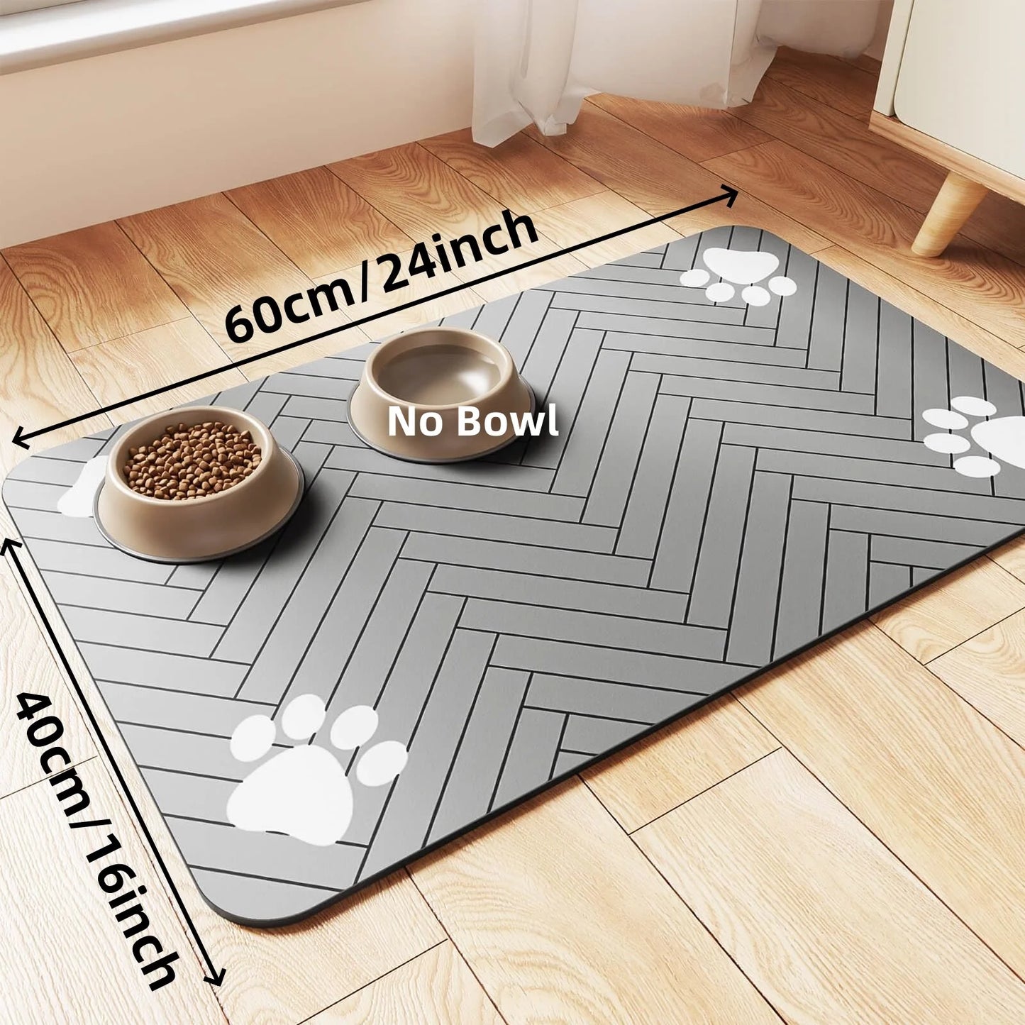 Absorbent Pet Feeding Mat – Quick-Dry Food & Water Bowl Placemat