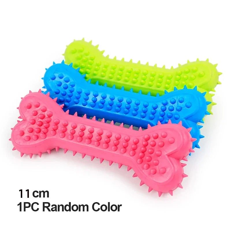Rubber Dog Toy – Bite-Resistant Chew & Teeth Cleaning for Small Pets