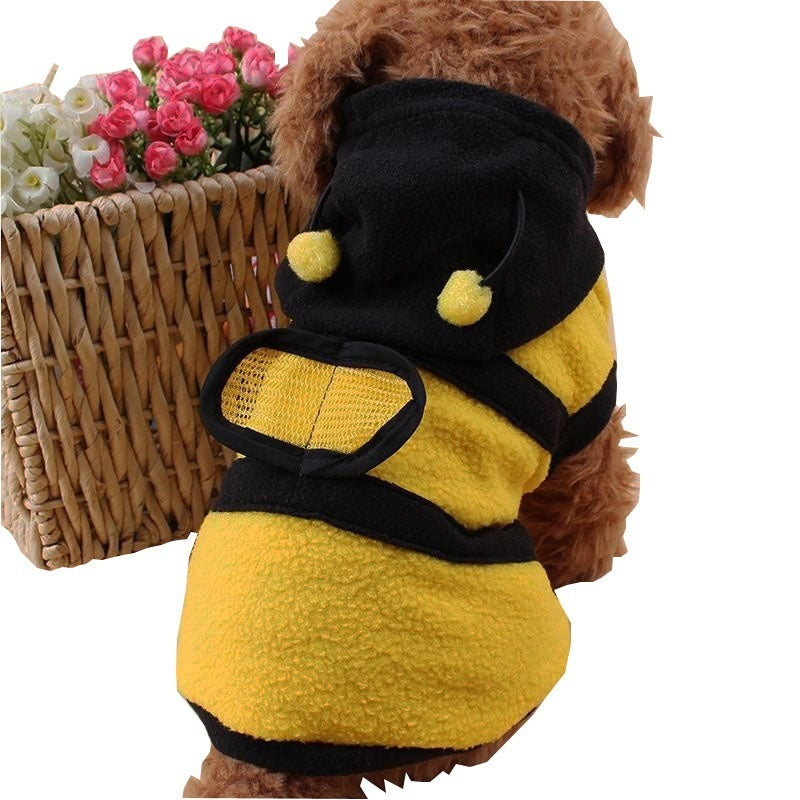 Bee Pet Puppy Coat Apparel Outfit Fleece Clothes Dog