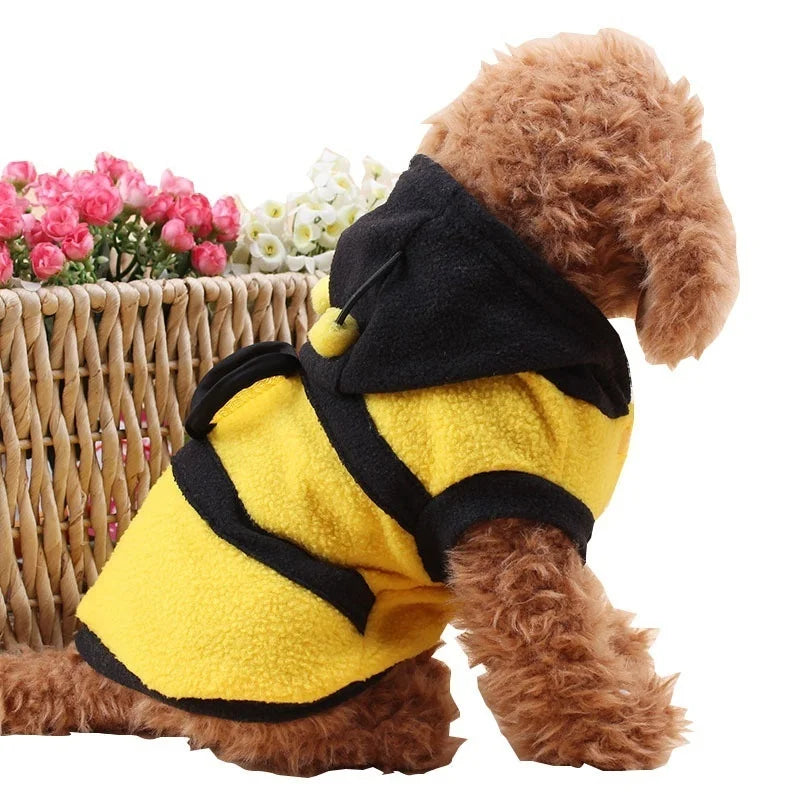 Bee Pet Puppy Coat Apparel Outfit Fleece Clothes Dog