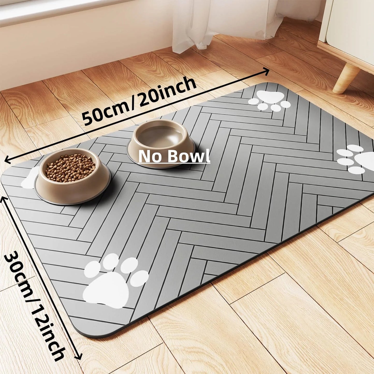 Absorbent Pet Feeding Mat – Quick-Dry Food & Water Bowl Placemat