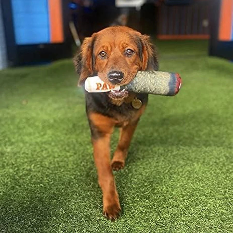 Cigar Plush Dog Toy – Funny Squeaky Chew for Small & Medium Pets