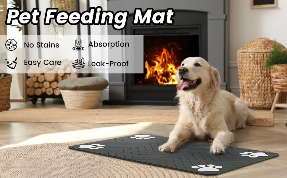 Absorbent Pet Feeding Mat – Quick-Dry Food & Water Bowl Placemat