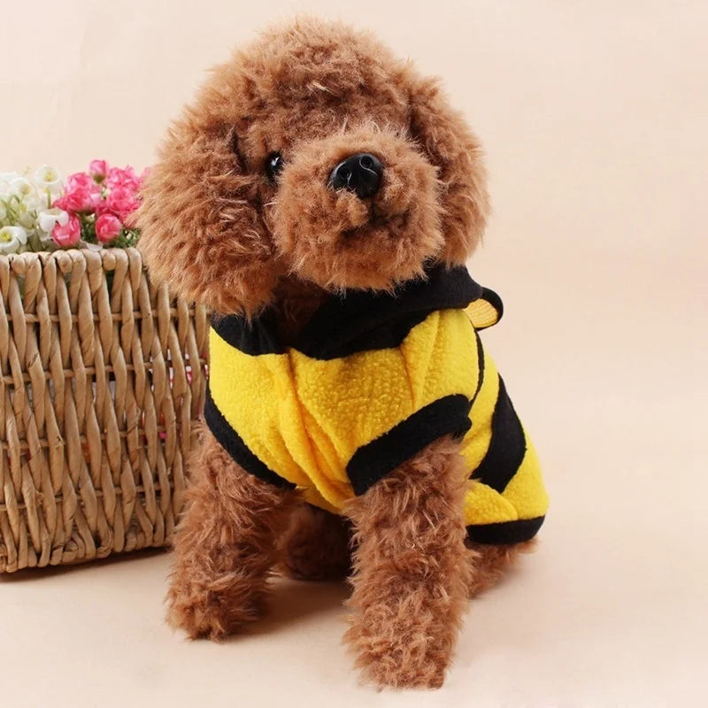 Bee Pet Puppy Coat Apparel Outfit Fleece Clothes Dog