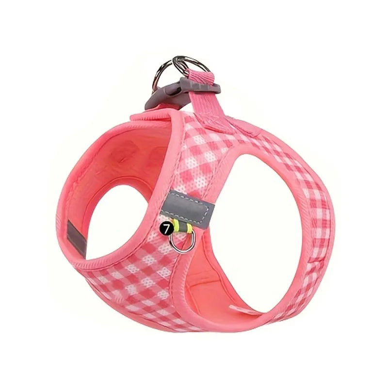 Plaid Cat Suit – Reflective, Durable Pet Outfit with Collar & Leash