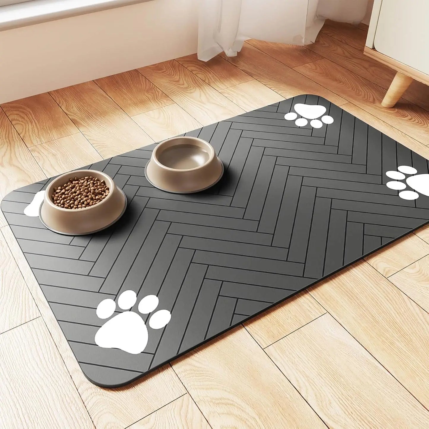 Absorbent Pet Feeding Mat – Quick-Dry Food & Water Bowl Placemat