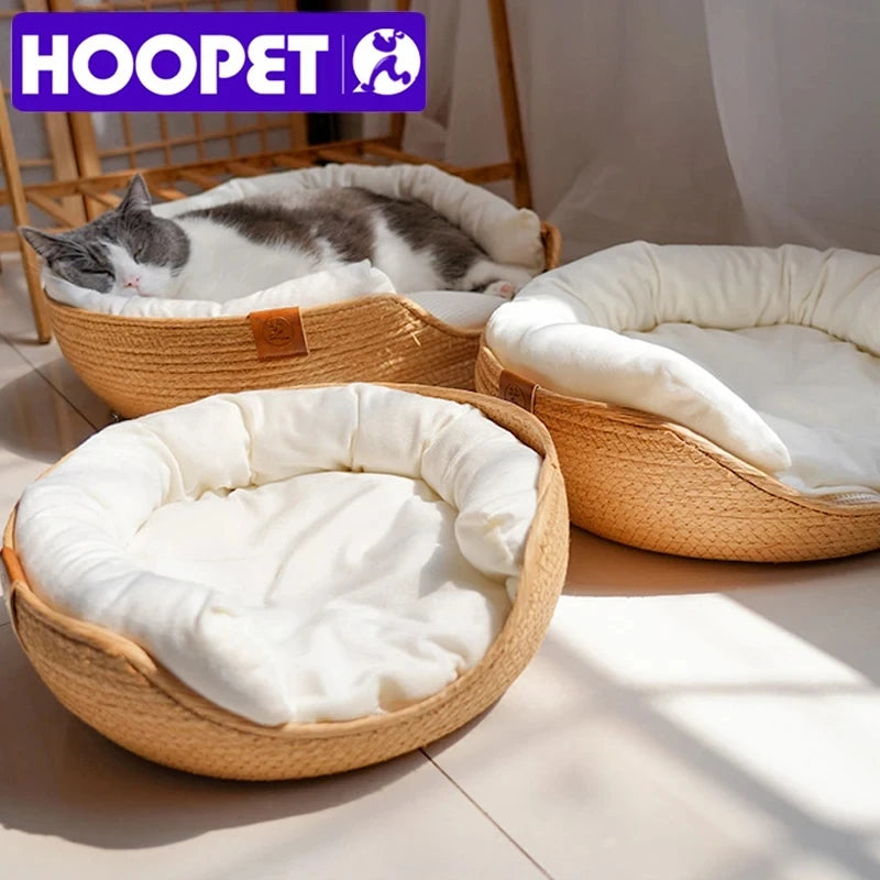 Cat & Dog Beds Sofa Handmade Bamboo Weaving Cozy Nest