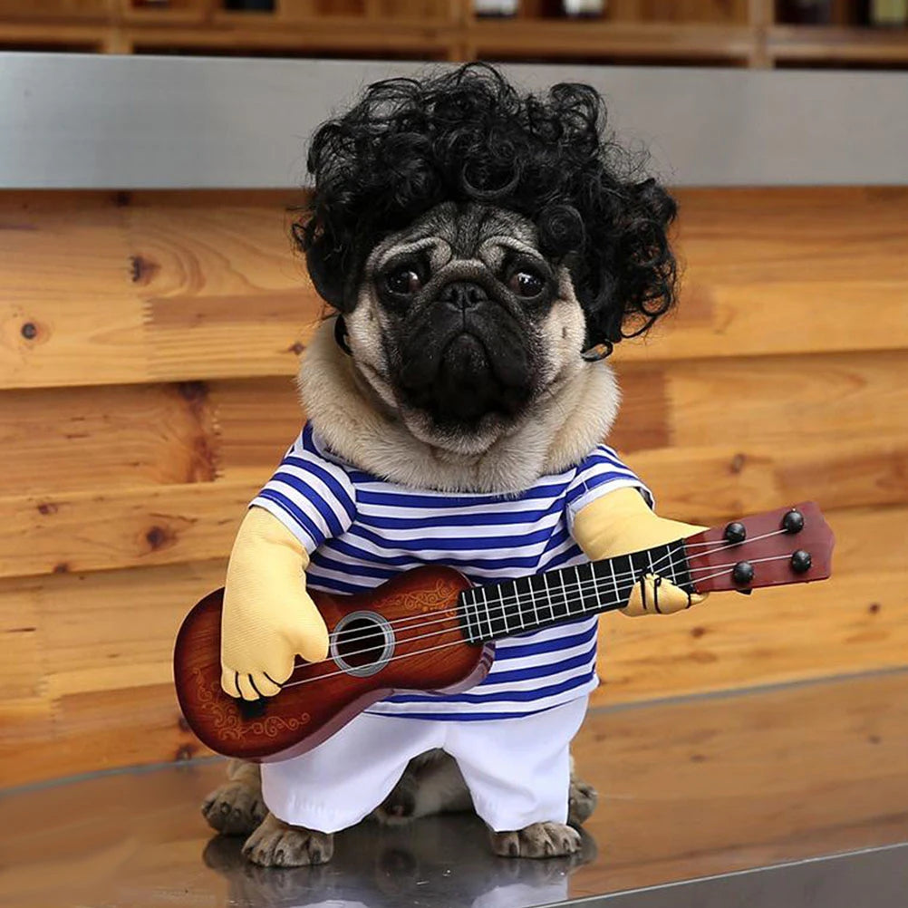 Pet Guitar Costume Funny Dog Clothes, Christmas Cosplay Outfit