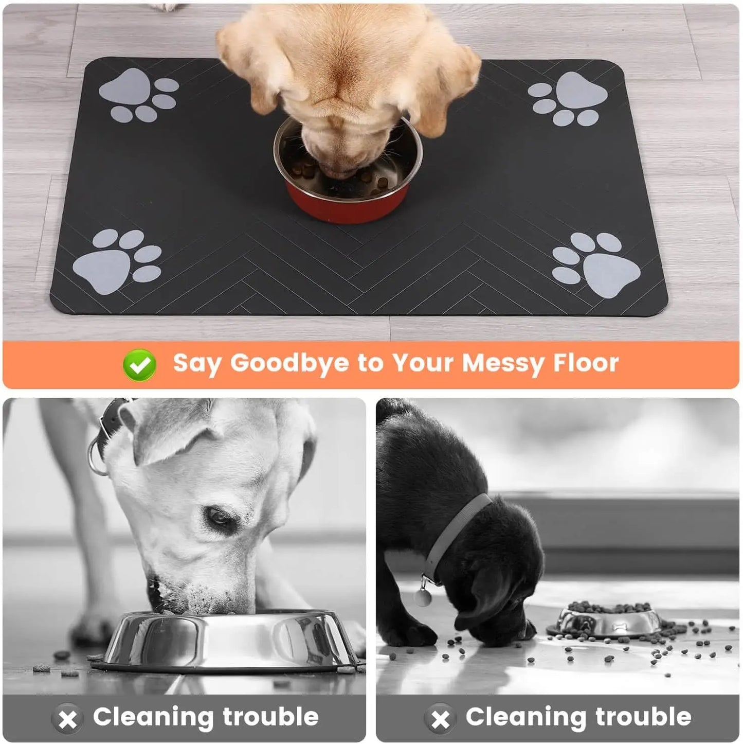 Absorbent Pet Feeding Mat – Quick-Dry Food & Water Bowl Placemat