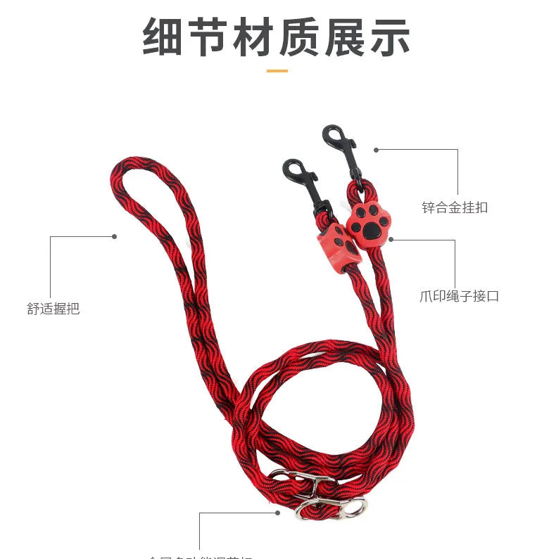 Pet Leash for Two Double Small, Medium and Large Dogs