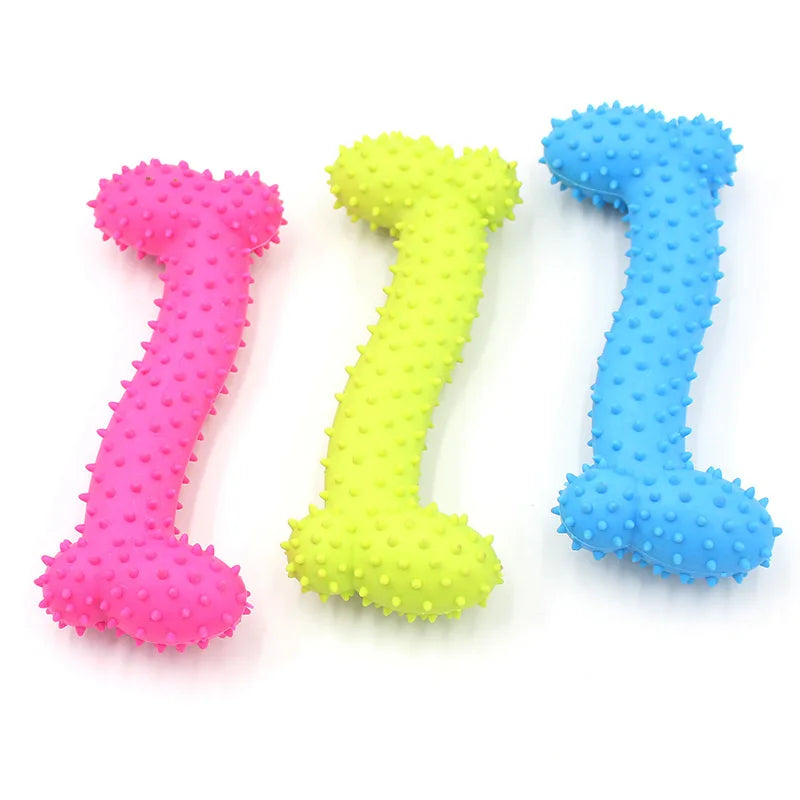 Rubber Dog Toy – Bite-Resistant Chew & Teeth Cleaning for Small Pets