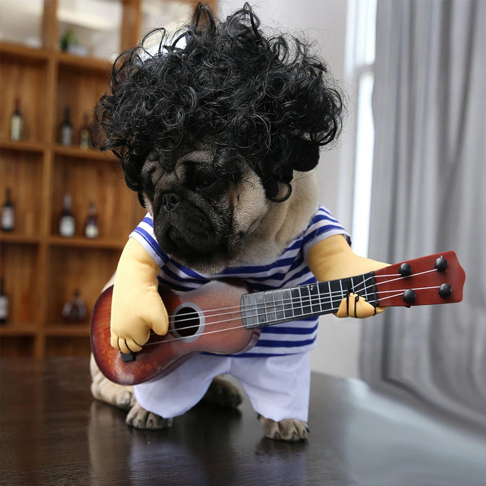 Pet Guitar Costume Funny Dog Clothes, Christmas Cosplay Outfit