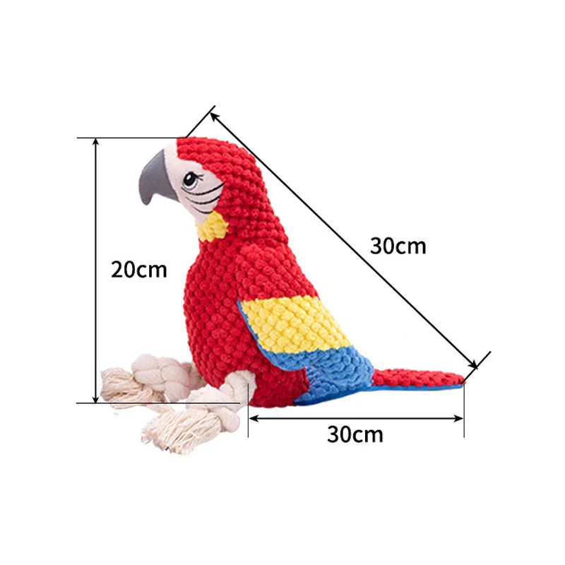 Plush Squeaky Dog Toy – Durable Rope Chew for Puppies & Pets