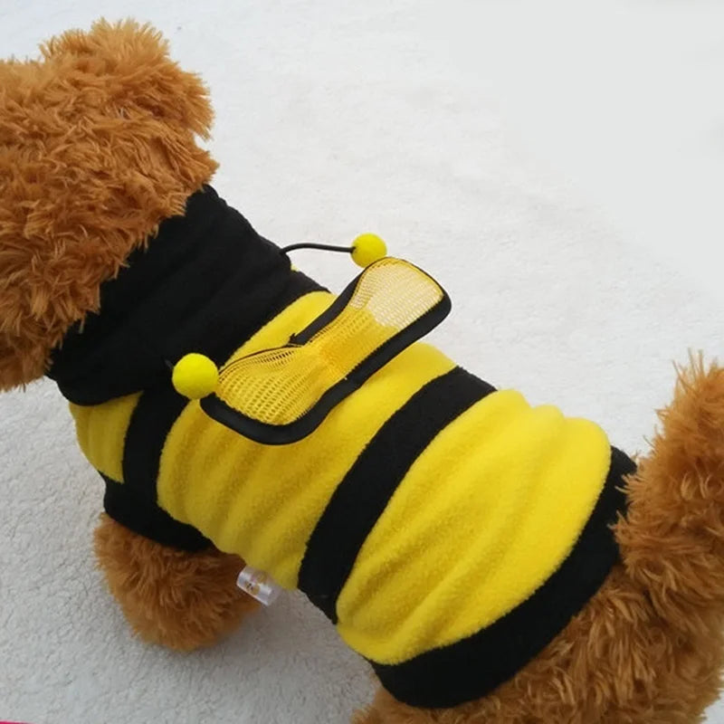 Bee Pet Puppy Coat Apparel Outfit Fleece Clothes Dog