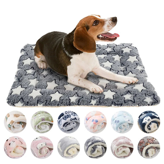Flannel Pet Sleeping Mat – Soft Dog & Cat Bed Cushion Blanket