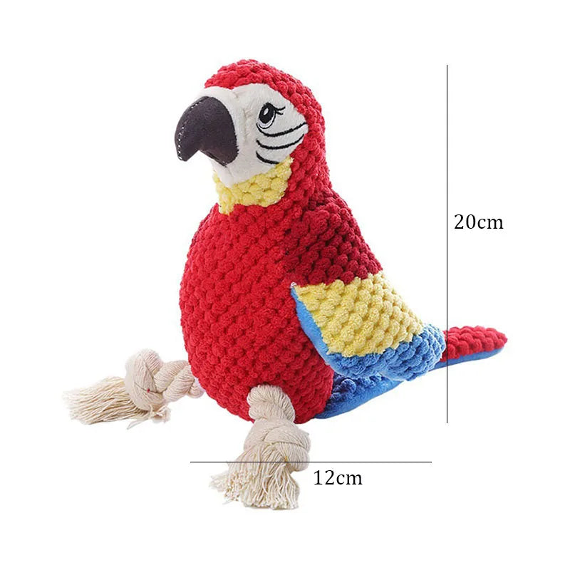 Plush Squeaky Dog Toy – Durable Rope Chew for Puppies & Pets