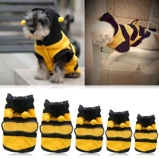 Bee Pet Puppy Coat Apparel Outfit Fleece Clothes Dog