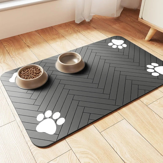 Absorbent Pet Feeding Mat – Quick-Dry Food & Water Bowl Placemat