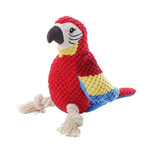 Plush Squeaky Dog Toy – Durable Rope Chew for Puppies & Pets