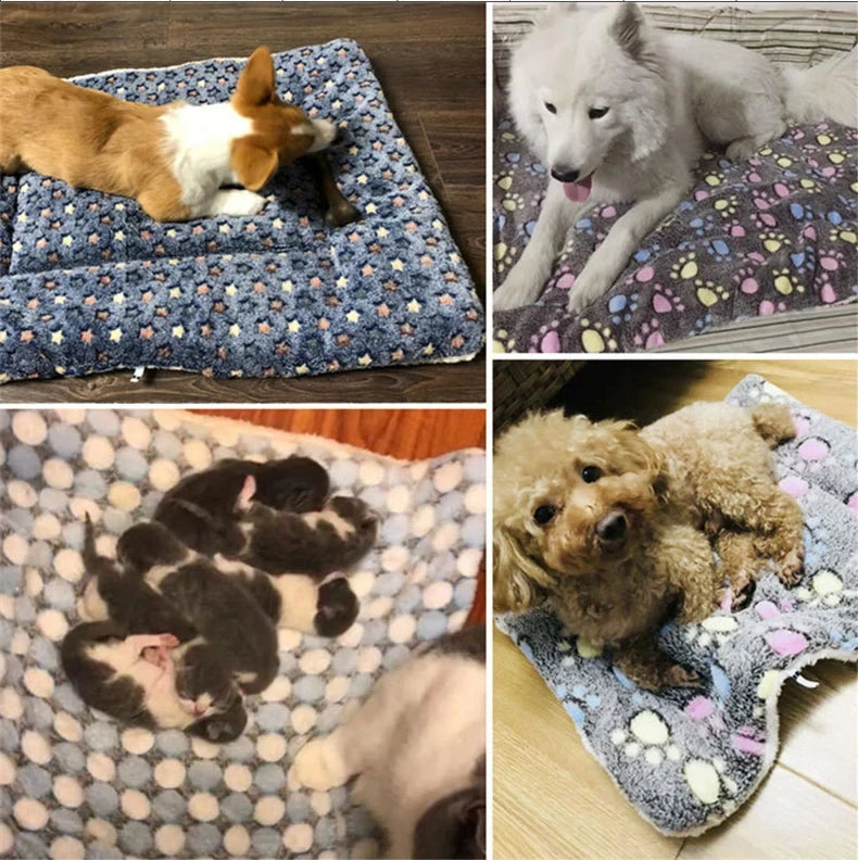 Flannel Pet Sleeping Mat – Soft Dog & Cat Bed Cushion Blanket