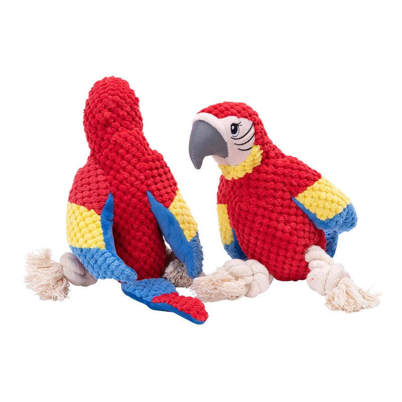 Plush Squeaky Dog Toy – Durable Rope Chew for Puppies & Pets