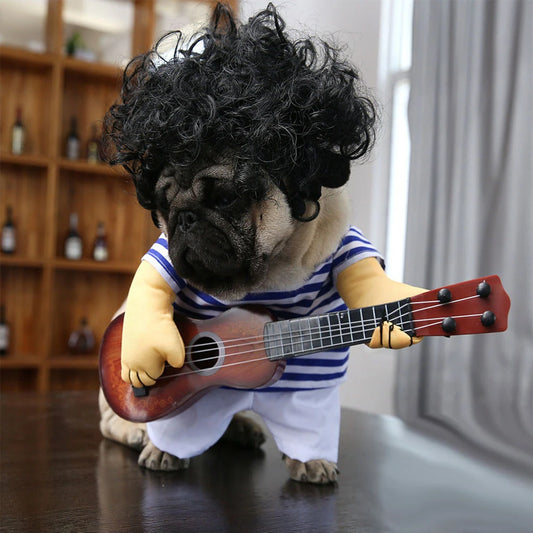 Pet Guitar Costume Funny Dog Clothes, Christmas Cosplay Outfit